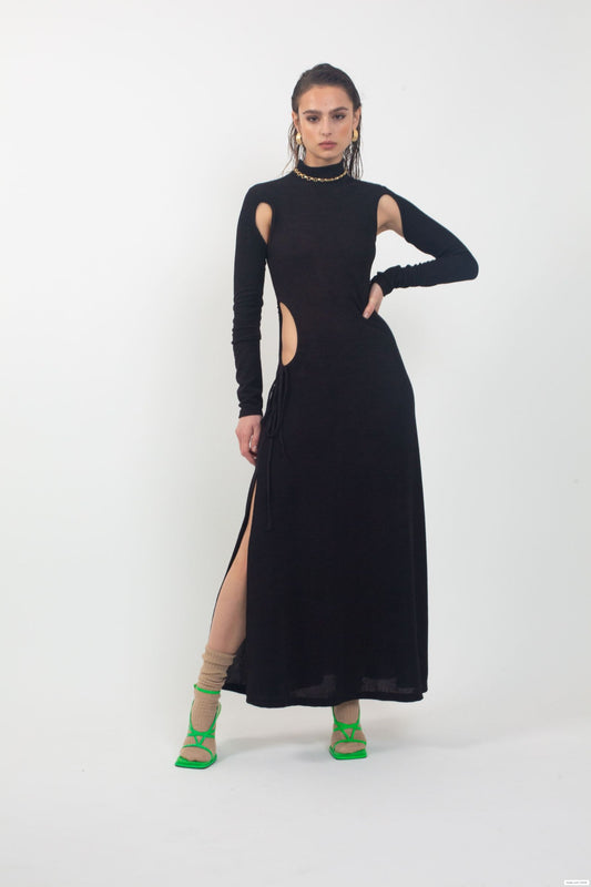 'VIRGO' BLACK MAXI DRESS